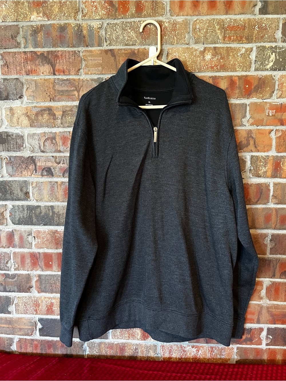 Van Heusen Men’s Charcoal Black pullover Long Sleeve Sweater Size:XL